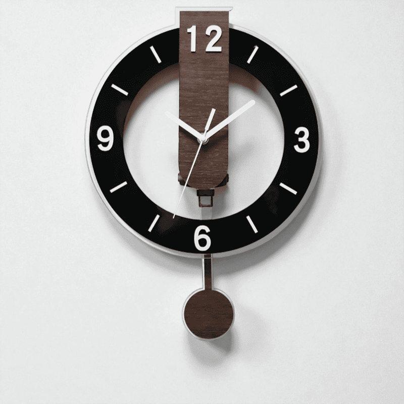 Pendule Noire et Bois